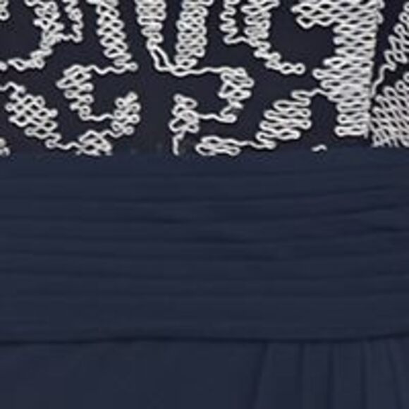 NWT JS COLLECTIONS Womens Navy Lined Short Sleeve Formal Gown Dress 2 - Picture 4 of 5